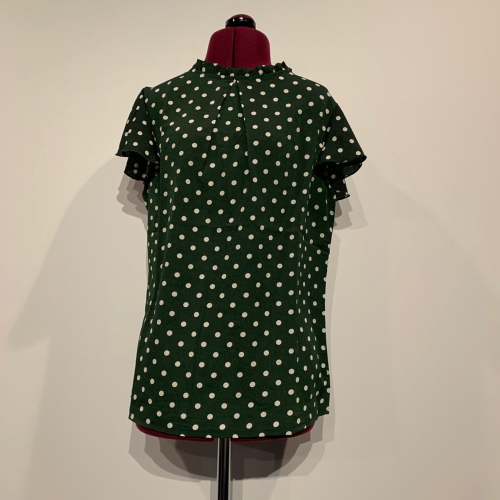 Dark Green Polka Dot Shirt
